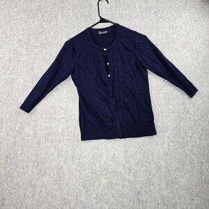 New York & Company 7th Avenue Navy Cardigan Sweater M